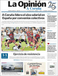 Portada de La Opinión de A Coruña (Espa&ntilde;a)