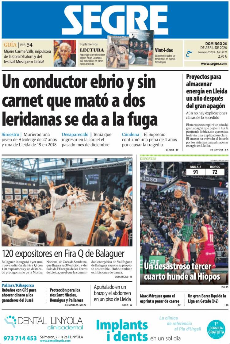 Portada de Segre  (Espa&ntilde;a)