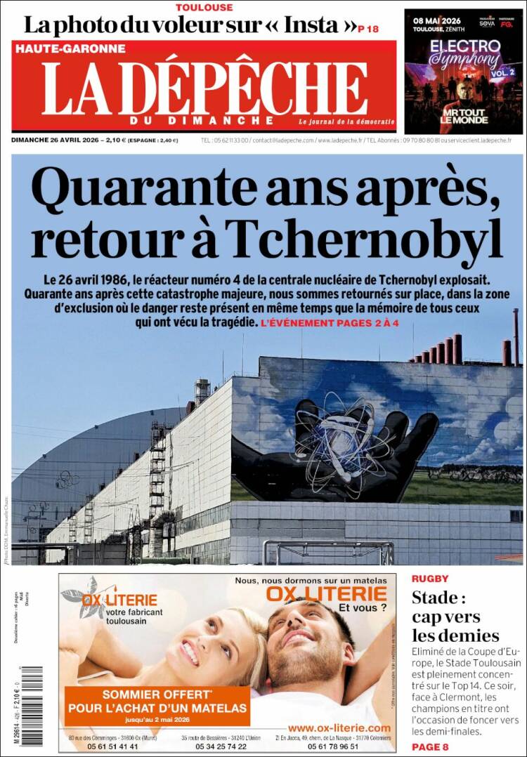 Portada de La Dépêche du Midi (Francia)