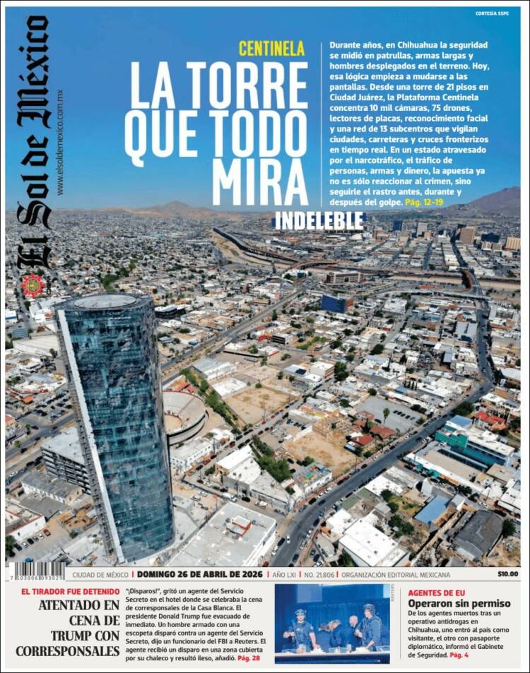 Portada de El Sol de México (M&eacute;xico)