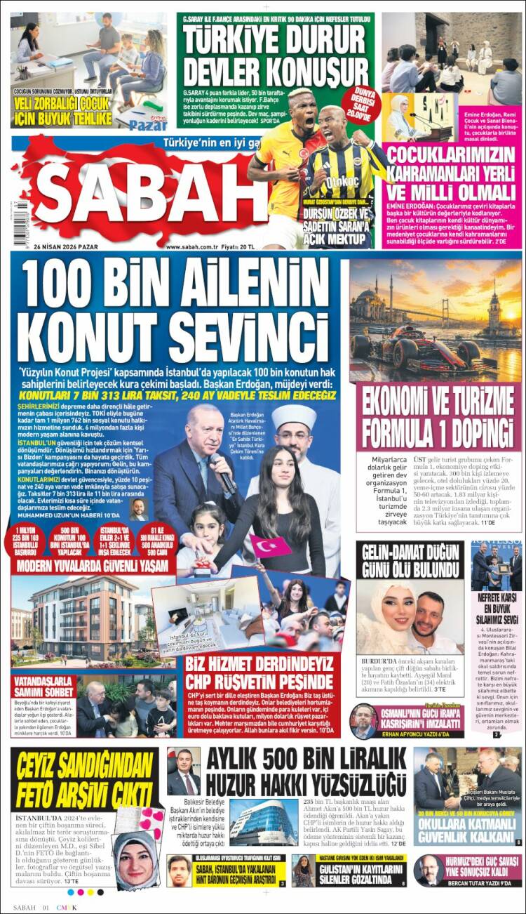 Portada de Sabah (Turqu&iacute;a)