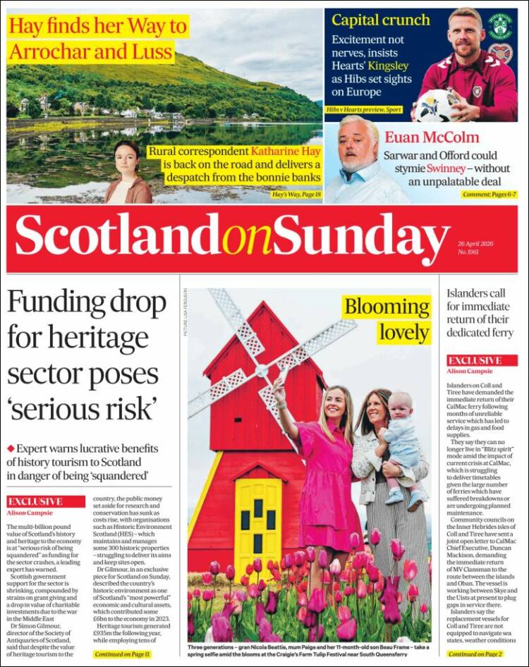 Portada de The Scotsman (Reino Unido)