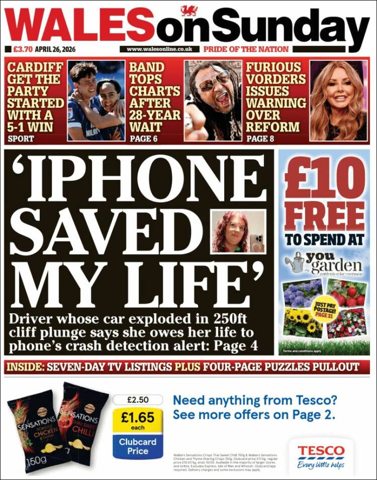 Portada de Western Mail (Reino Unido)