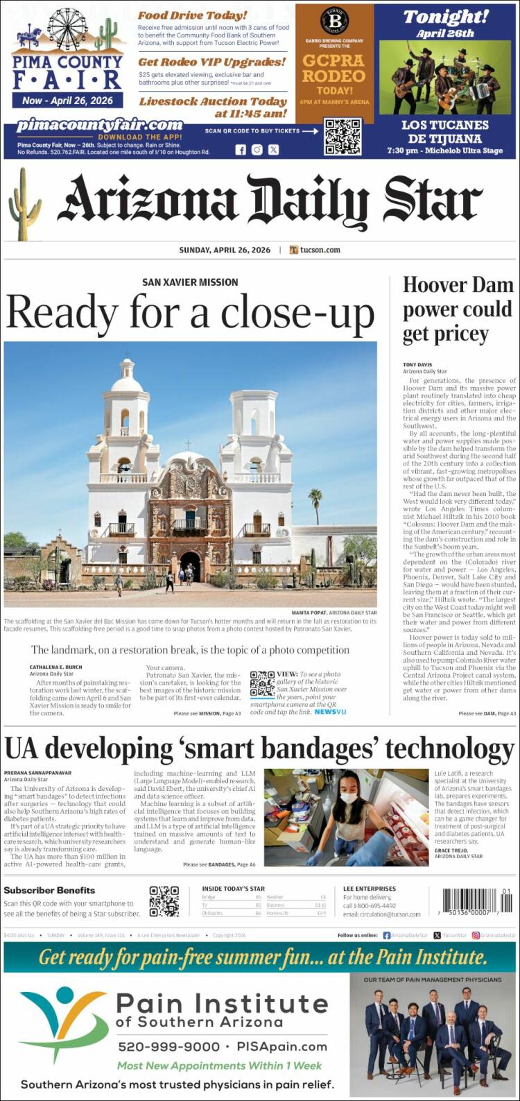 Portada de Arizona Daily Star (USA)