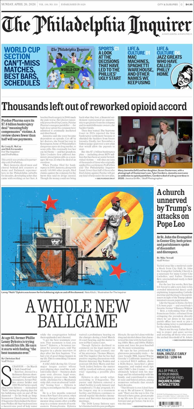 Portada de Philadelphia Inquirer (USA)