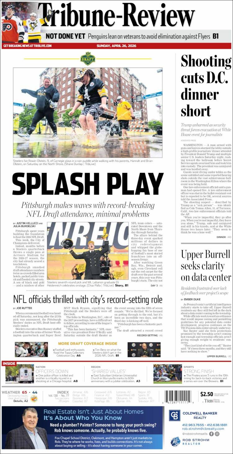 Portada de Tribune-Review (USA)