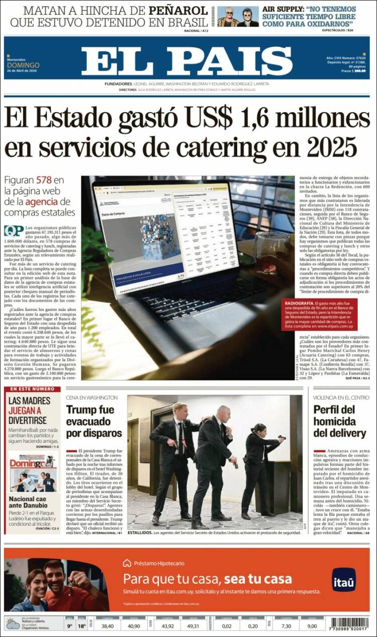 Portada de El País (Uruguay)