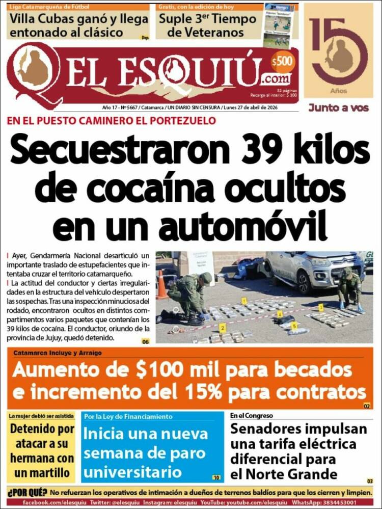 Portada de El Esquiu (Argentina)