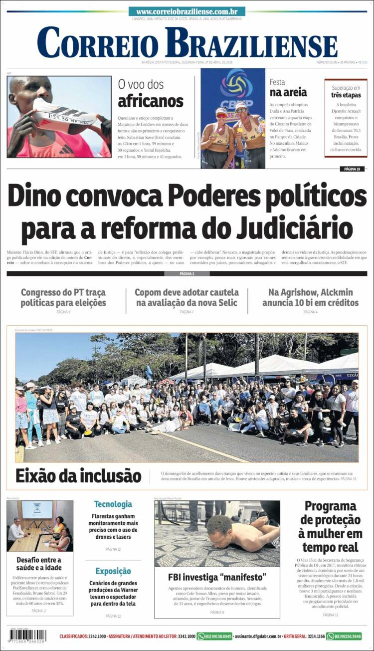 Portada de Correio Braziliense (Brasil)