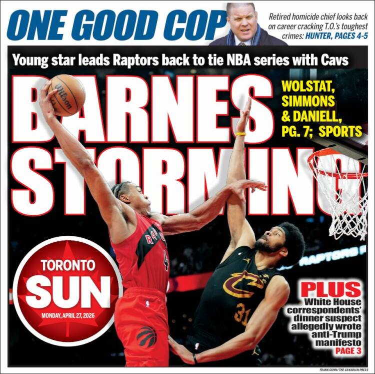 Portada de The Toronto Sun (Canad&aacute;)