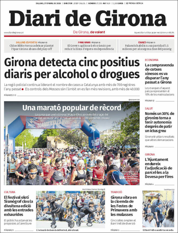 Portada de Diari de Girona (Espa&ntilde;a)