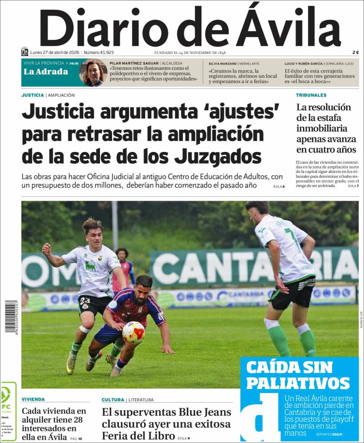 Portada de Diario de Ávila (Espa&ntilde;a)