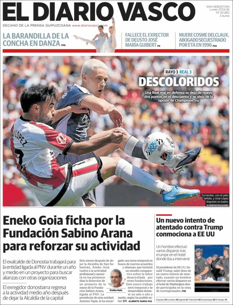 Portada de Diario Vasco (Espa&ntilde;a)