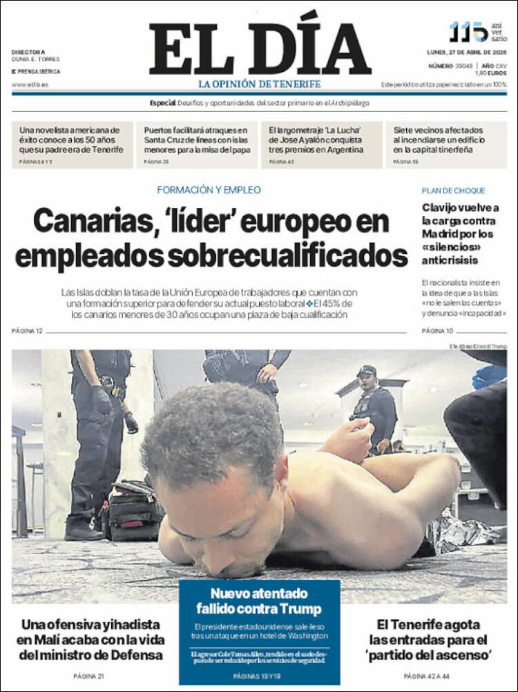 Portada de El Día (Espa&ntilde;a)