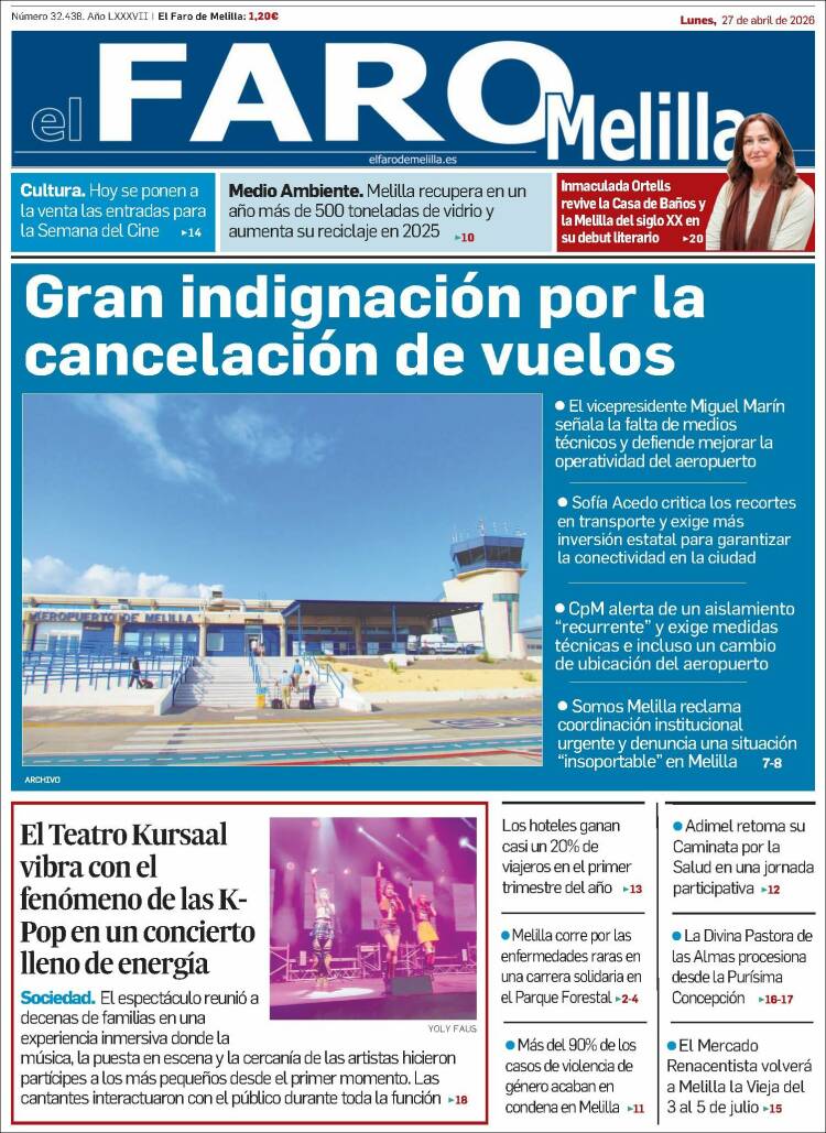 Portada de El Faro de Melilla (Espa&ntilde;a)