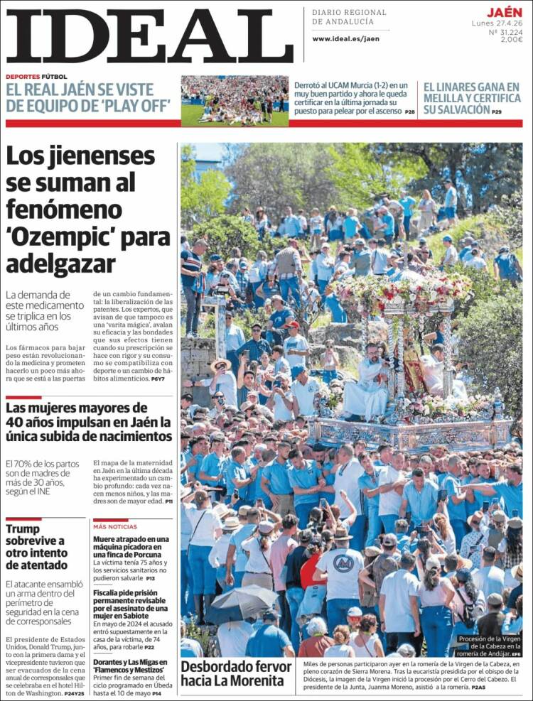 Portada de El Ideal de Jaén (Espa&ntilde;a)