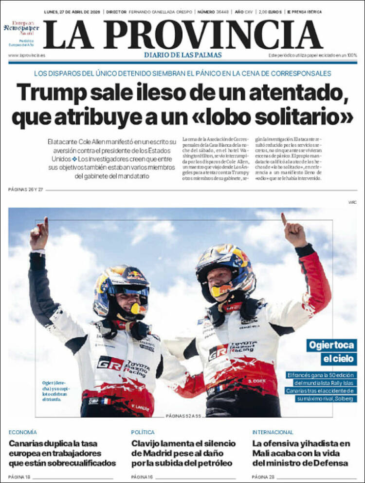 Portada de La Provincia (Espa&ntilde;a)