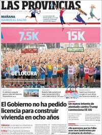 Portada de Las Provincias (Espa&ntilde;a)