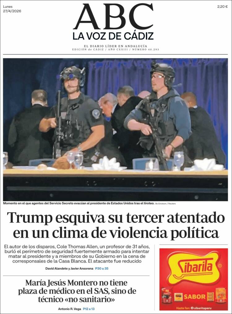 Portada de La Voz de Cádiz (Espa&ntilde;a)