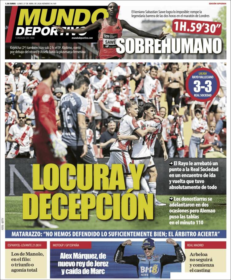 Portada de Mundo Deportivo Gipuzkoa (Espa&ntilde;a)