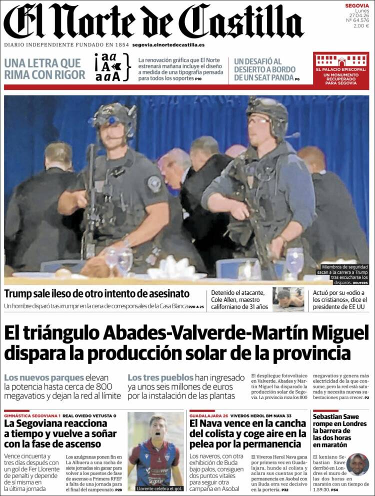 Portada de Norte de Castilla - Segovia (Espa&ntilde;a)