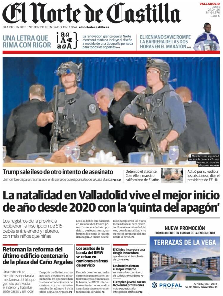 Portada de Norte de Castilla - Valladolid (Espa&ntilde;a)