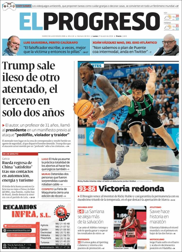 Portada de El Progreso (Espa&ntilde;a)