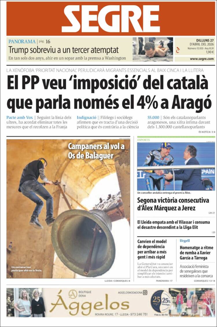 Portada de Segre (Espa&ntilde;a)