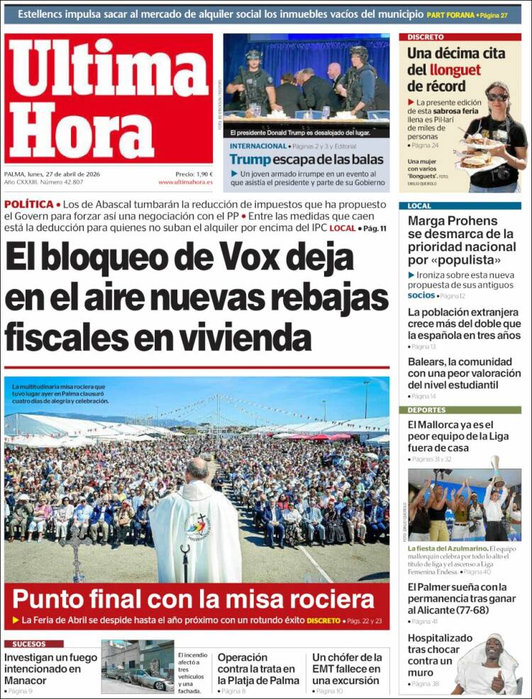 Portada de Última Hora (Espa&ntilde;a)