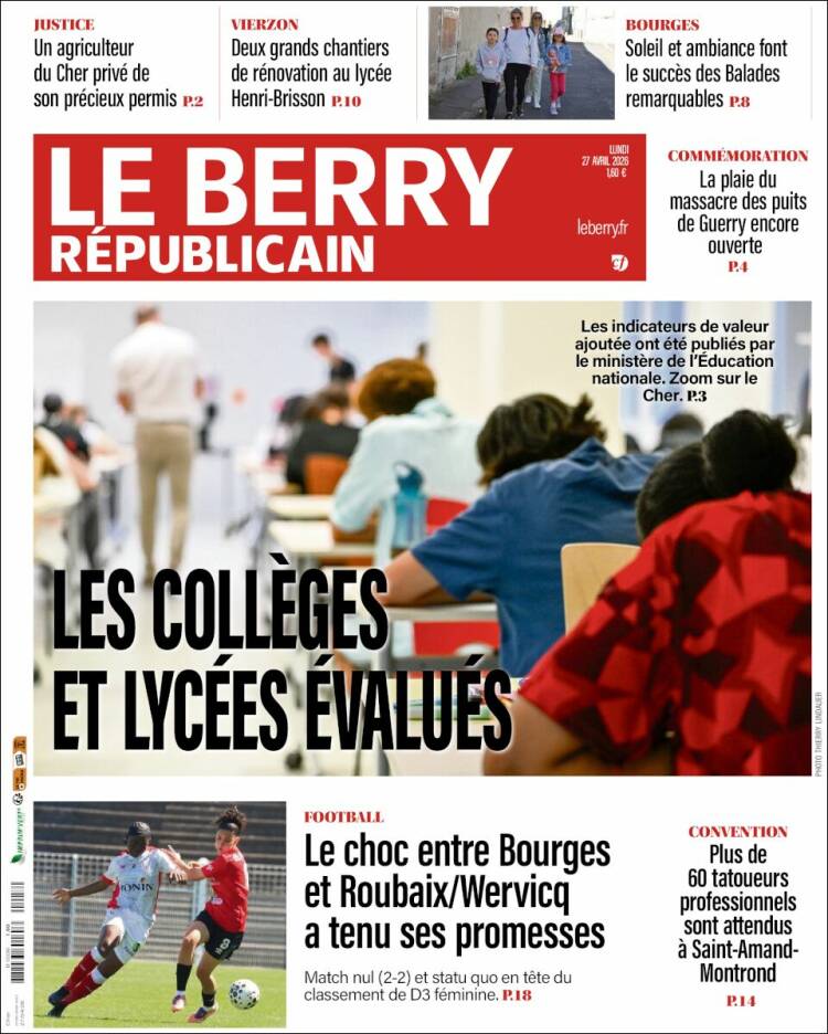 Portada de Berry Republicain (Francia)