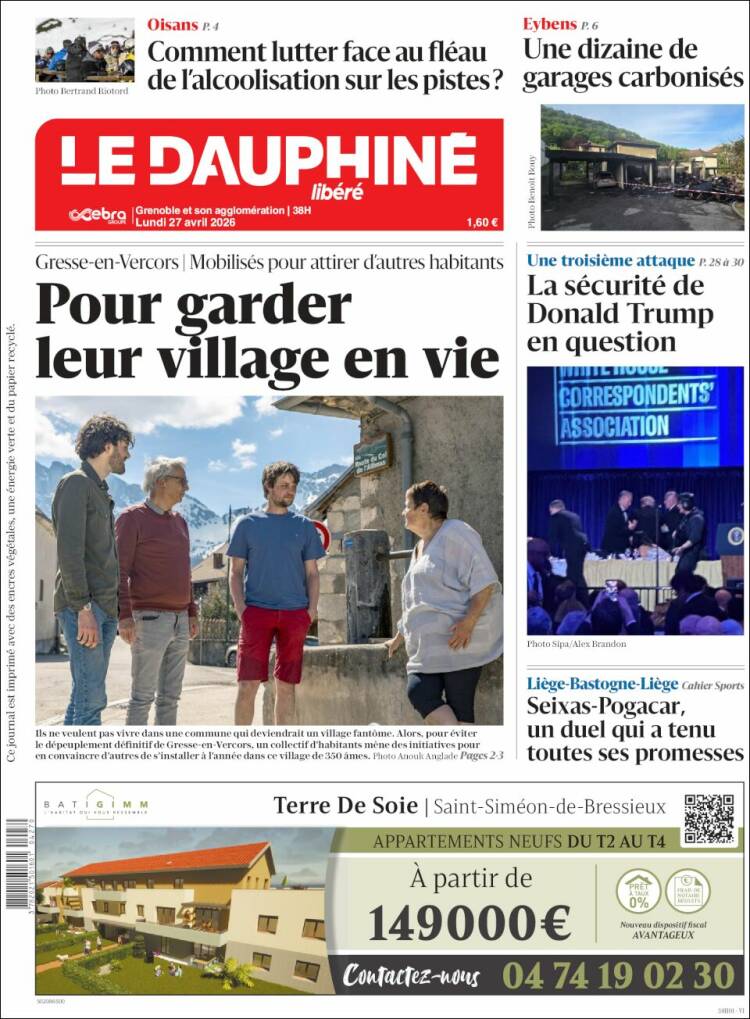 Portada de Le Dauphiné Libéré (Francia)