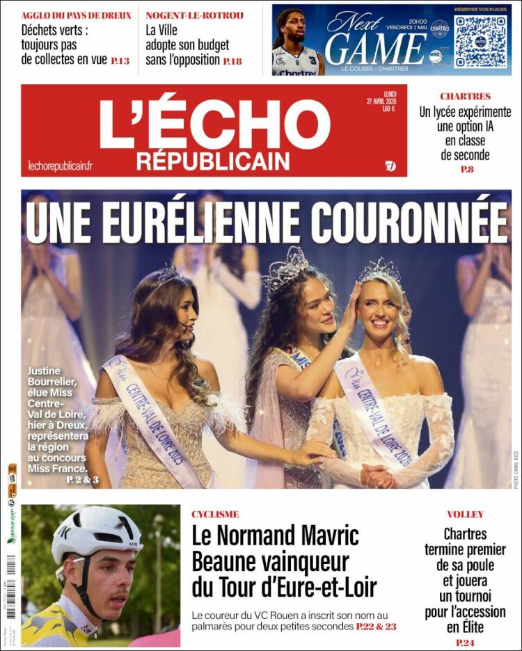 Portada de L'Echo Républicain (Francia)