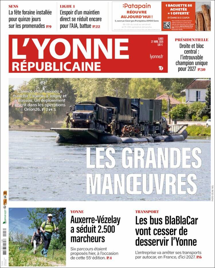 Portada de L'Yonne-Républicaine (Francia)