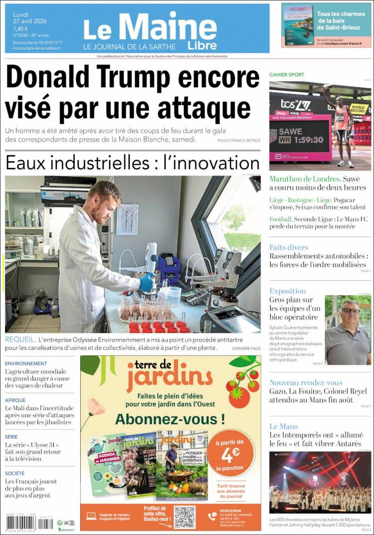 Portada de Le Maine Libre (Francia)