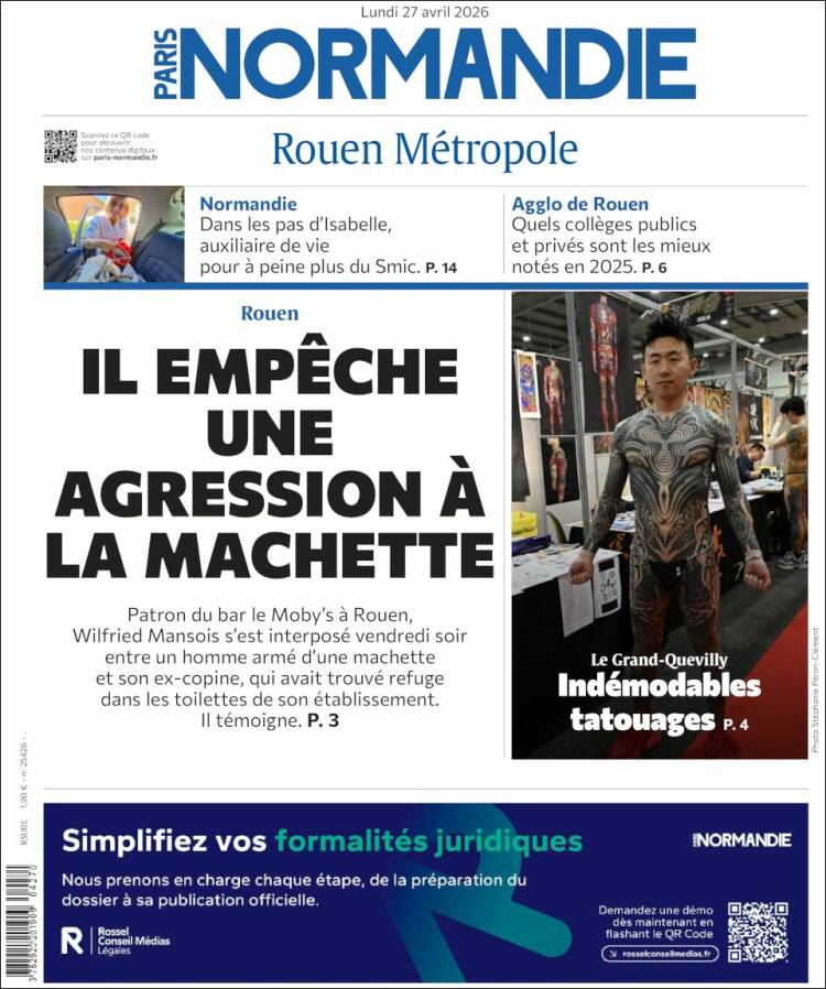 Portada de Paris Normandie (Francia)
