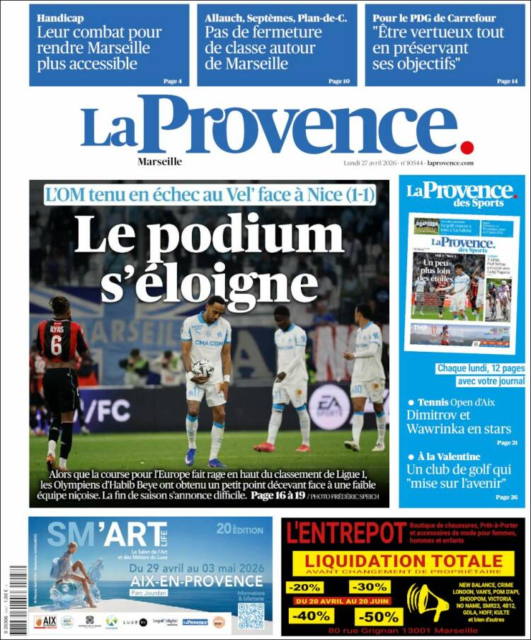 Portada de La Provence (Francia)