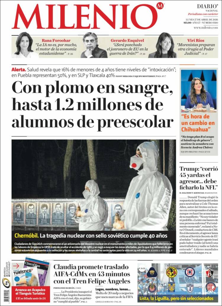 Portada de Milenio (M&eacute;xico)