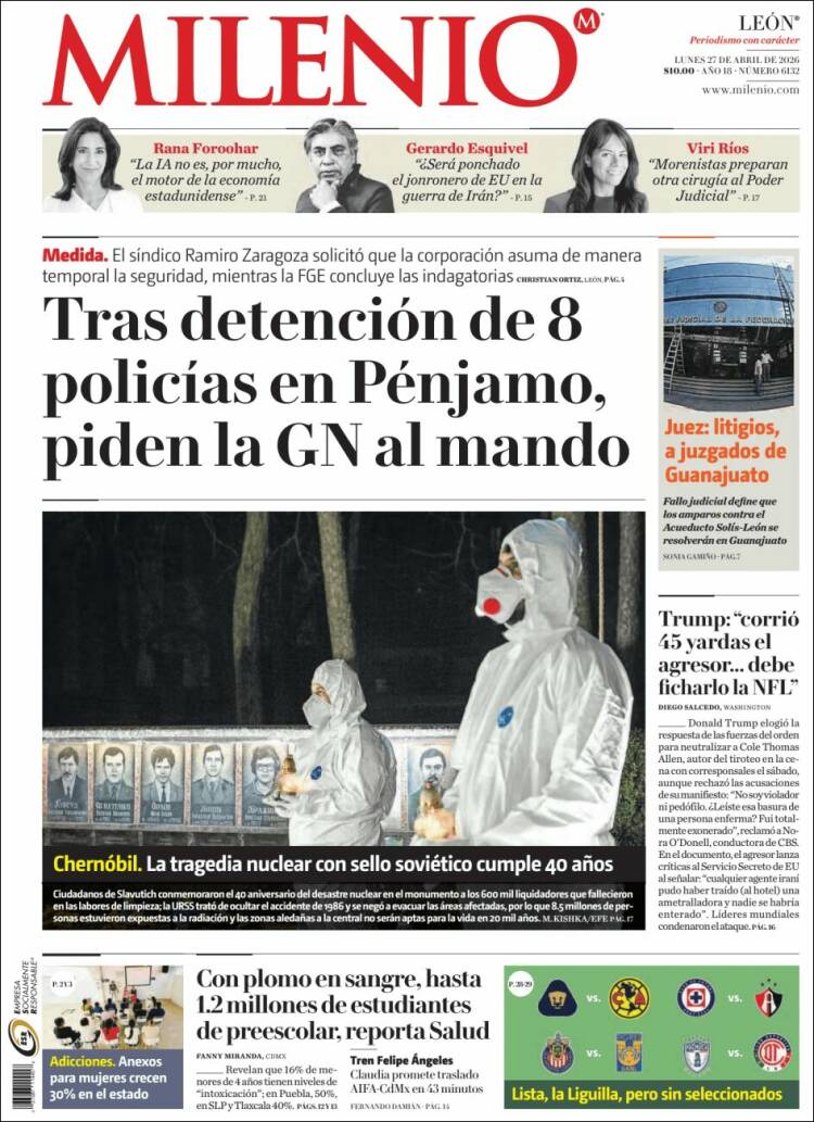 Portada de Milenio de León (M&eacute;xico)