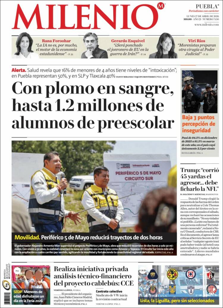 Portada de Milenio de Puebla (M&eacute;xico)