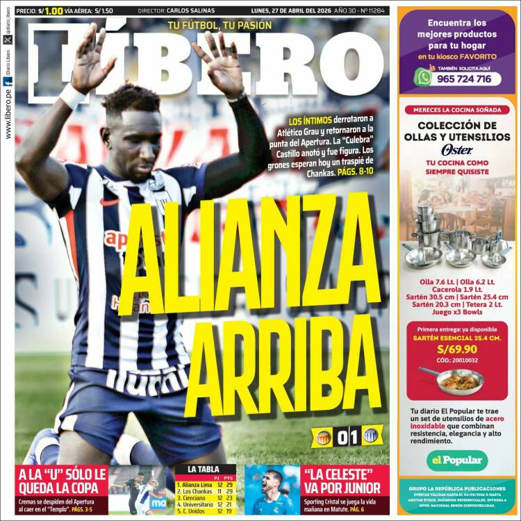 Portada de Líbero (Per&uacute;)