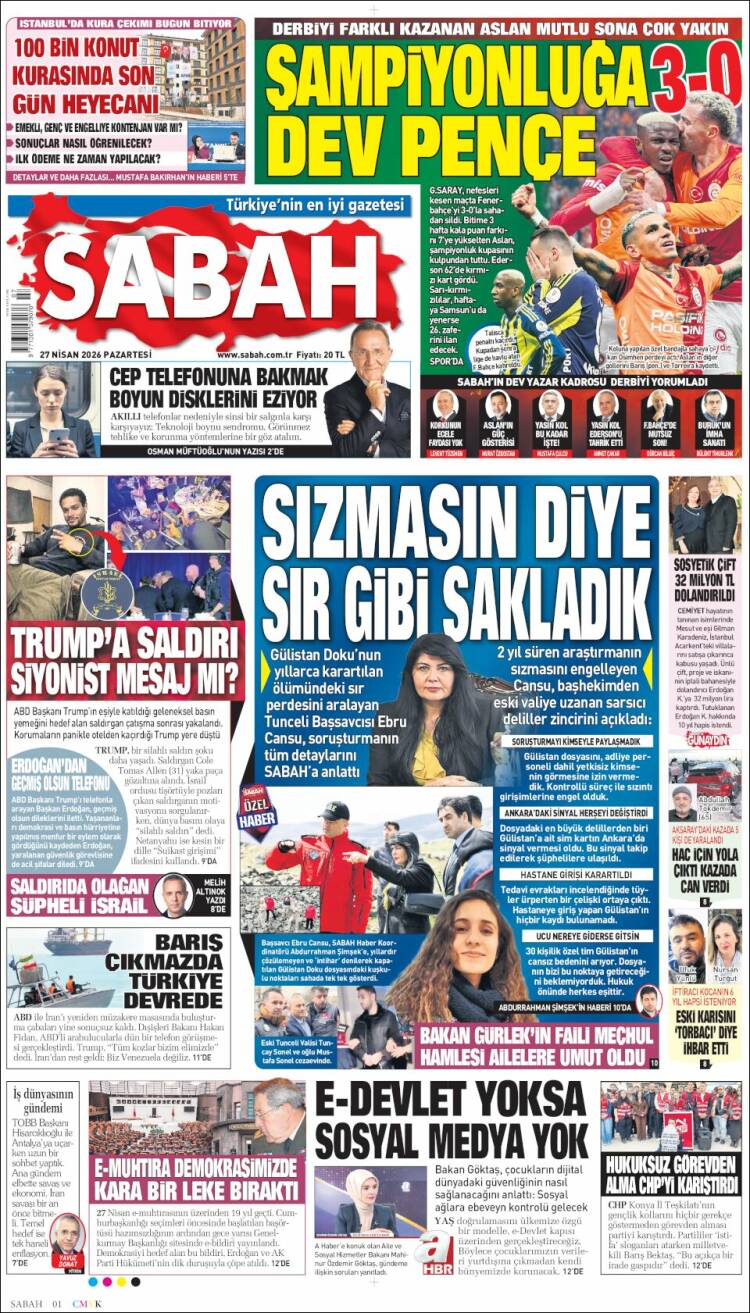 Portada de Sabah (Turqu&iacute;a)