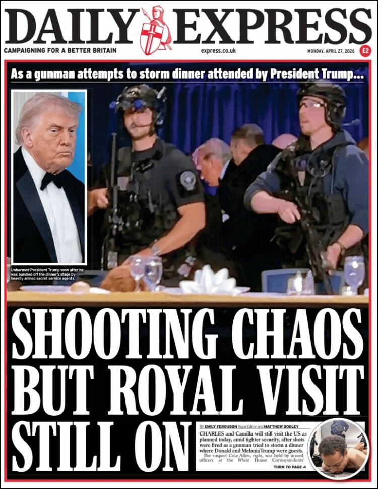 Portada de Daily Express (Reino Unido)