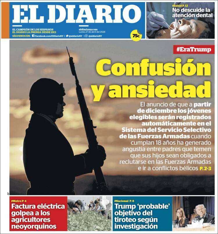 Portada de El Diario NY (USA)