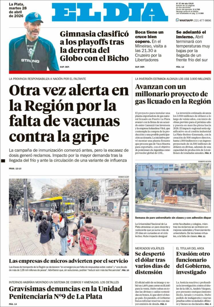 Portada de El Día de la Plata (Argentina)