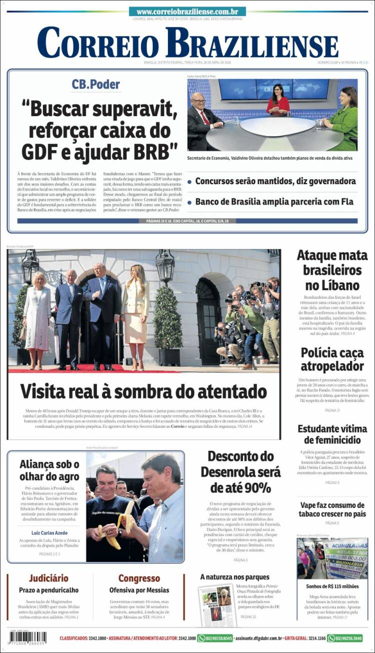 Portada de Correio Braziliense (Brasil)