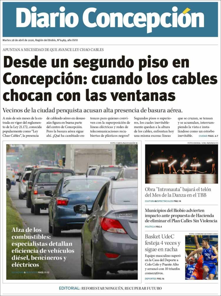 Portada de Diario de Concepción (Chile)