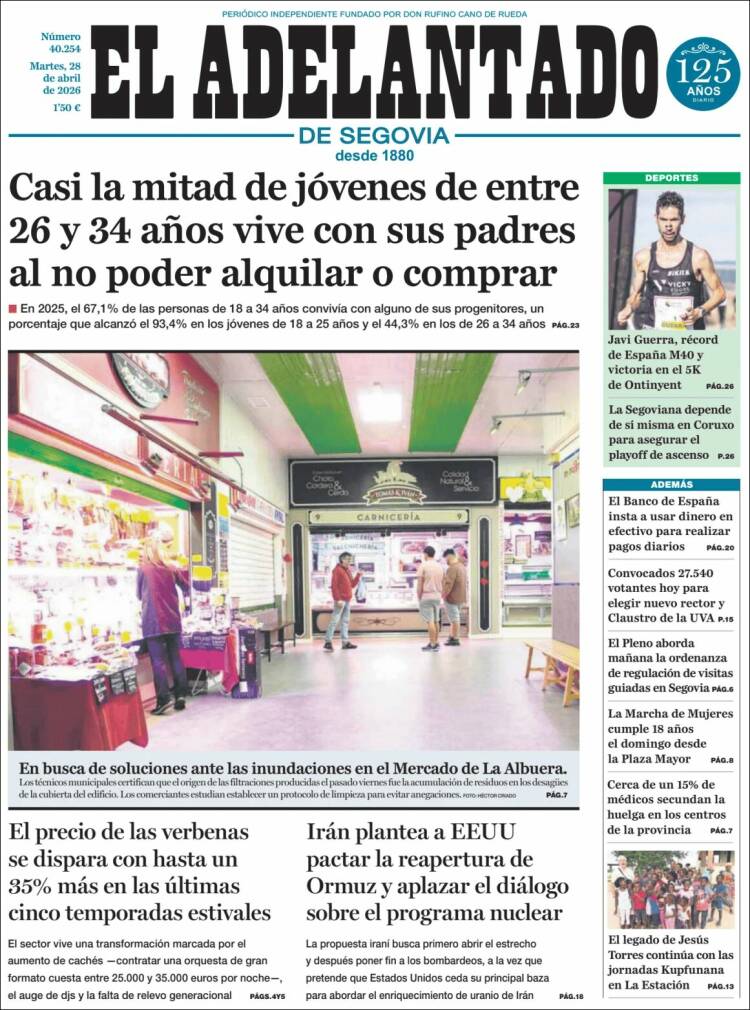 Portada de El Adelantado de Segovia (Espa&ntilde;a)