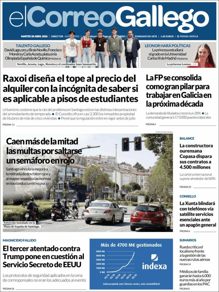 Portada de El Correo Gallego (Espa&ntilde;a)