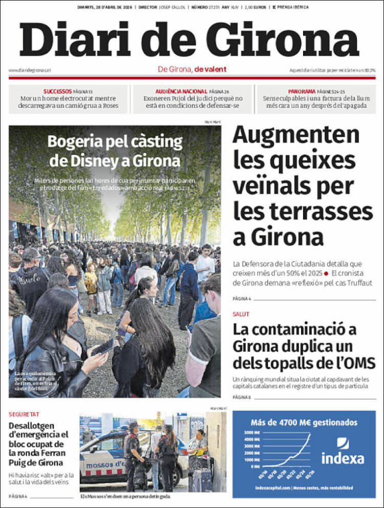 Portada de Diari de Girona (Espa&ntilde;a)