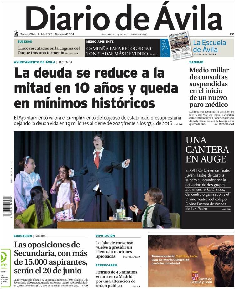 Portada de Diario de Ávila (Espa&ntilde;a)
